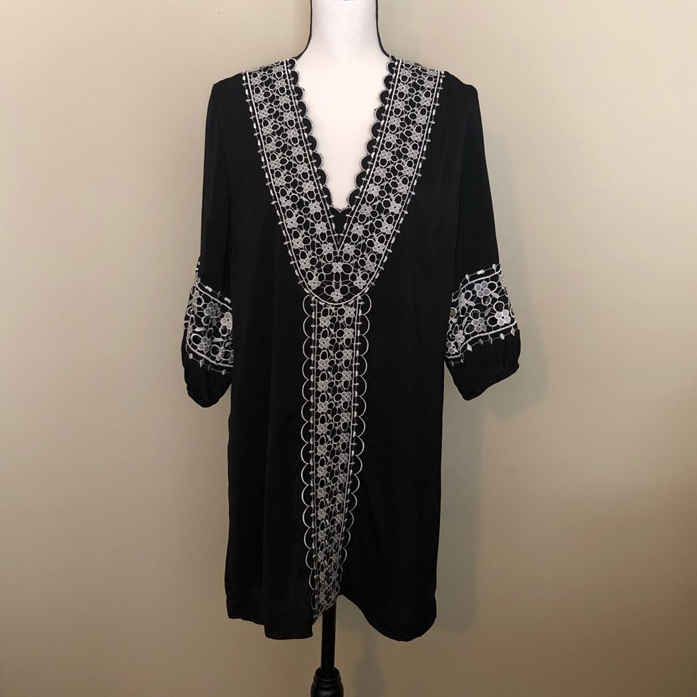 Embroidered Dress - Fully Lined